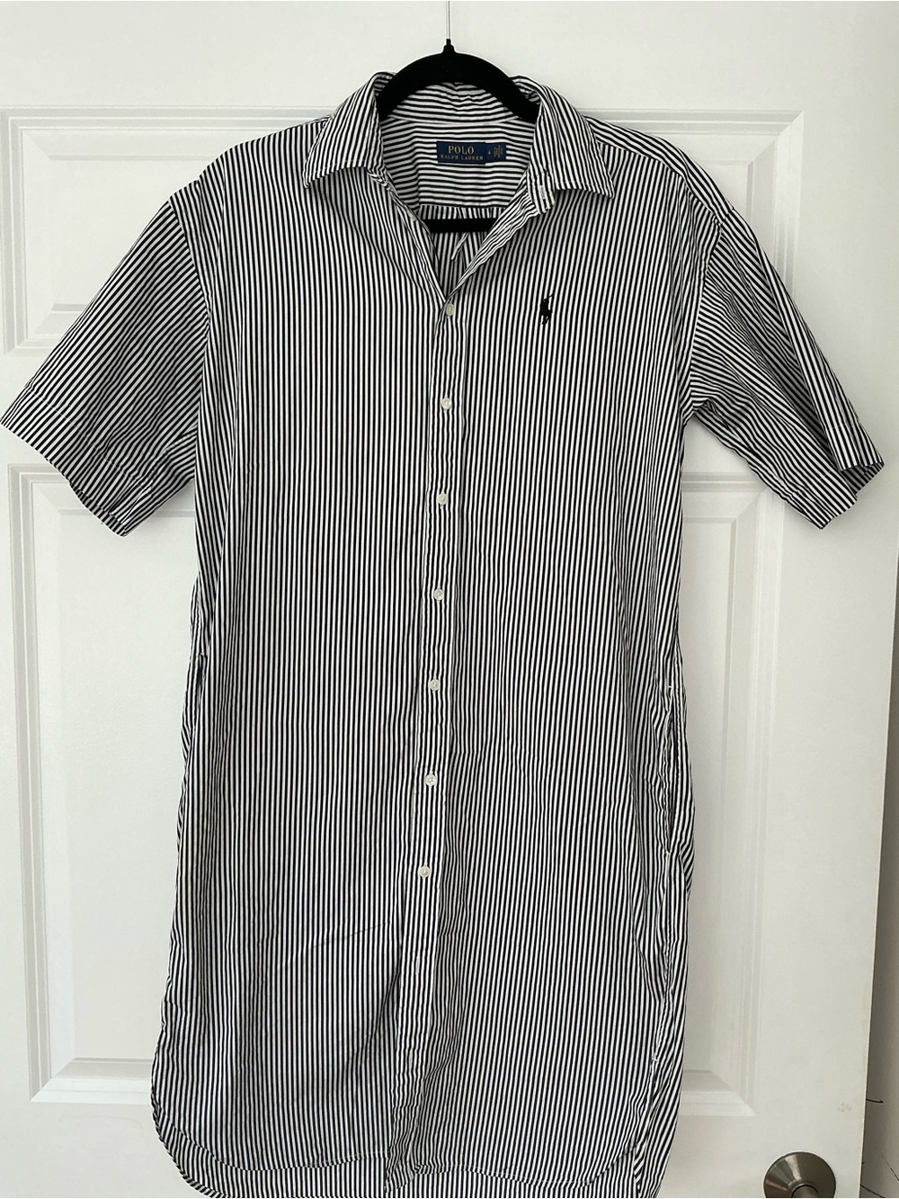 Polo Ralph Lauren shirt dress, black and white, size 4 - Picture 3 of 8